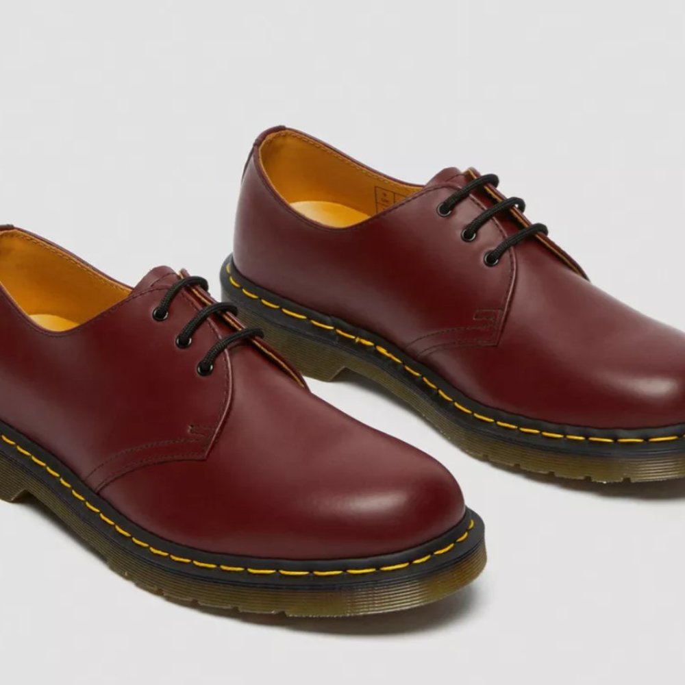 DR. DOC 1461 SMOOTH LEATHER OXFORD SHOES BURGANDY NIB 11838600